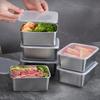 Hotpot Side Dish with Lid Stainless Steel Curved Edge Design Stable Placement Student Bento Box Lunch Tray