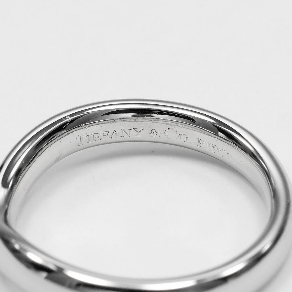 TIFFANY&Co. Curved band Ring 0.1" band Pt950Platinum #3.3(US Size) 4.8g Women Used