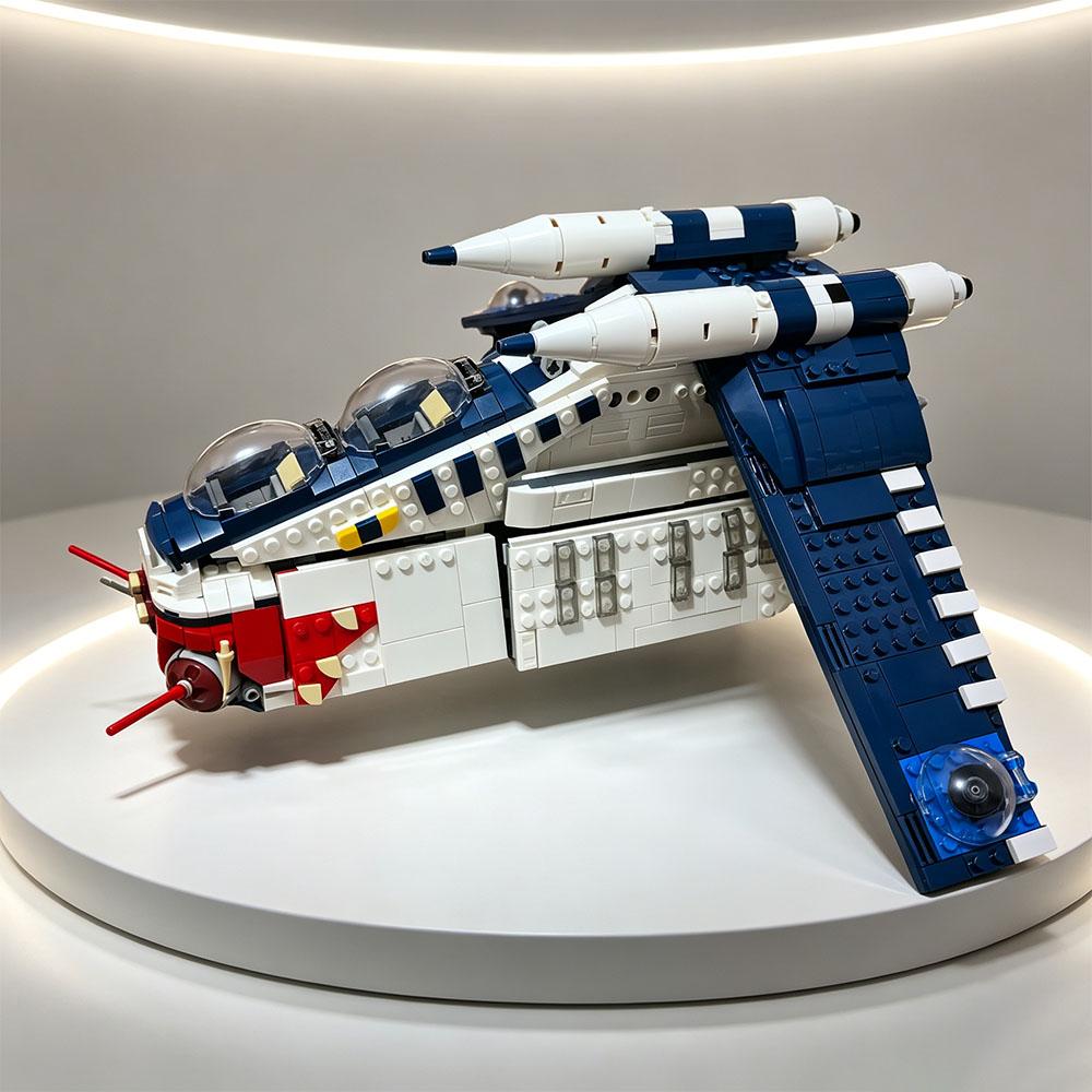 MOC 1129 деталей MOC Космос Войны клонов Атакующий корабль Республики Строительные блоки Фестиваль Корусанта Подарки для вечеринки