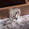 Huitan Fashion Surround Shaped Finger Rings for Women Блестящие кристаллы CZ Свадебные кольца для свадебной вечеринки Ювелирные изделия оптом Распродажа