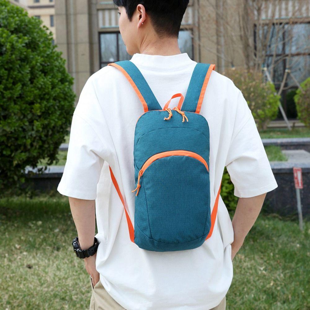 Nylon Mountaineering Backpack Zipper Travel Daypack Portable Outdoor Folding Backpack Female
