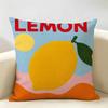 Retro Fruit Vegetable Patterns Cushion Cover Durable Hypoallergenic Organic Linen Short Pillow Cover Washable
