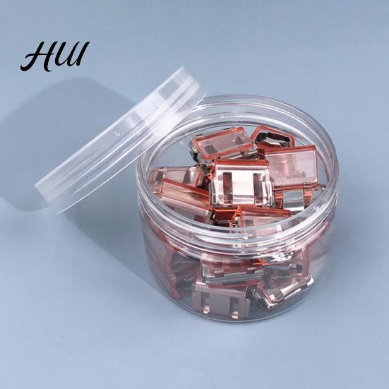 Compact Document Clip Transparent Metal Push Clips with Storage Case Multi-Purpose Binder for Pants Buckle Folder Hem Book Documents Reusable Colorful