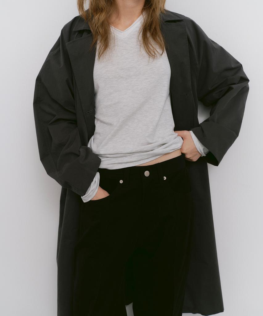 CACELE Panel Front Trench Coat, Charcoal