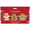 Set of 3 Wooden Cookie Cutters and Embossers - SCRAPCOOKING - Christmas (gingerbread Man, Fir Tree and Star)