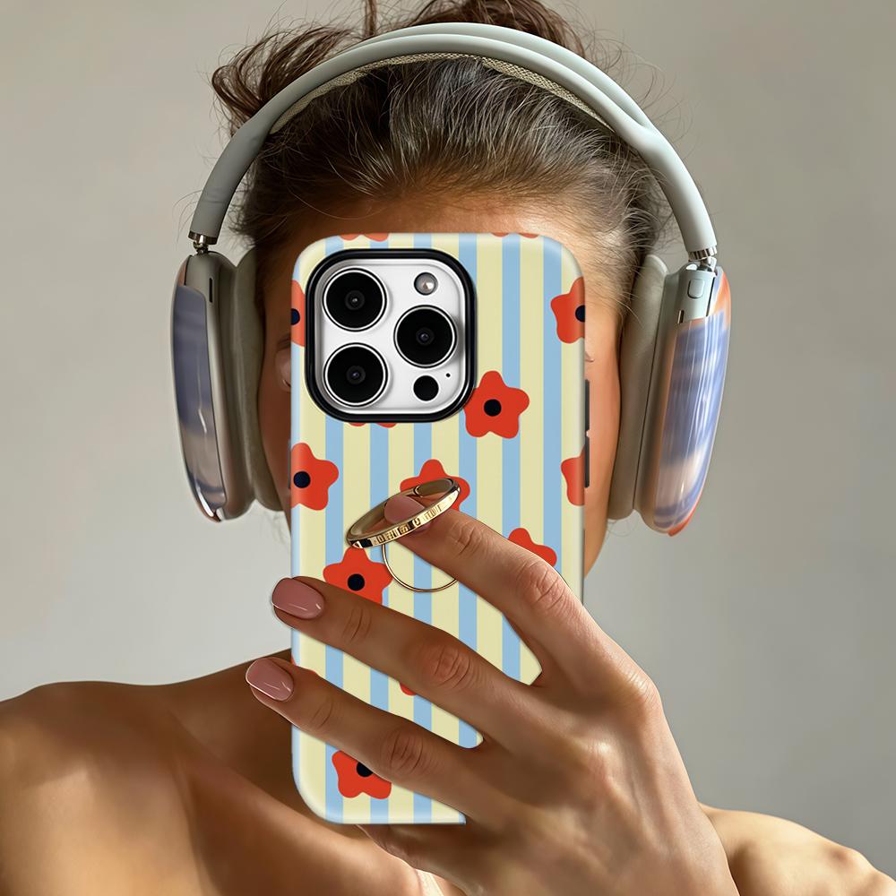 Красный Цветок Чехол для Телефона для IPhone 17 16 15 14 13 Pro Max Plus для Магнитный Однослойный Двухслойный Прочный Чехол