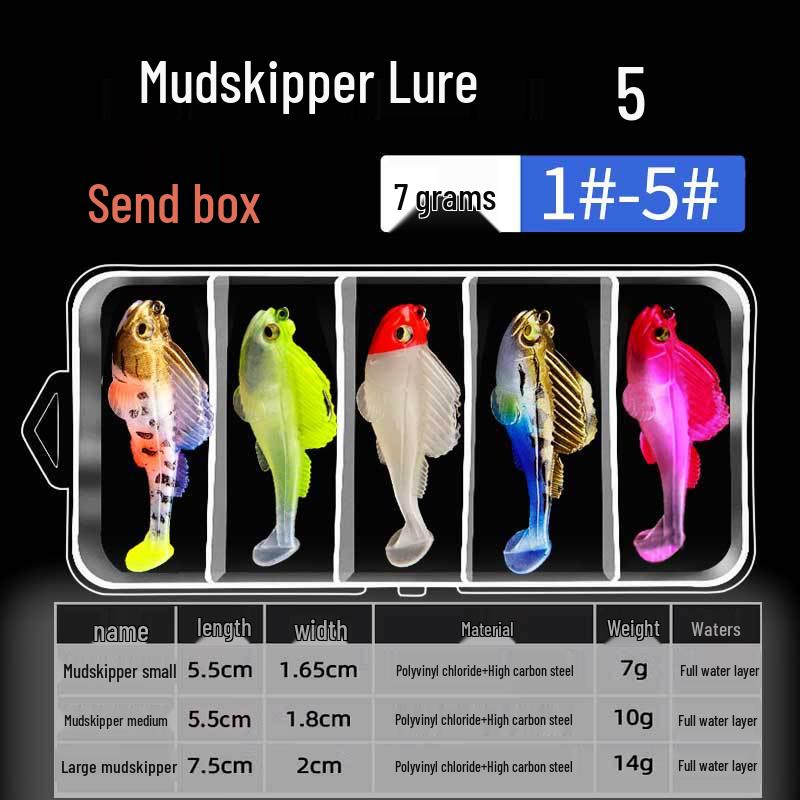 Мягкая приманка Mudskipper T-Tail с защитой от зацепов для ловли окуня, сома, черной рыбы и мандаринки