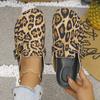 Fashion Women Shoes Leopard Print Mules Slippers Women 2025 Large Size Platform Clogs Shoes Woman Buckle Design Half Slippers