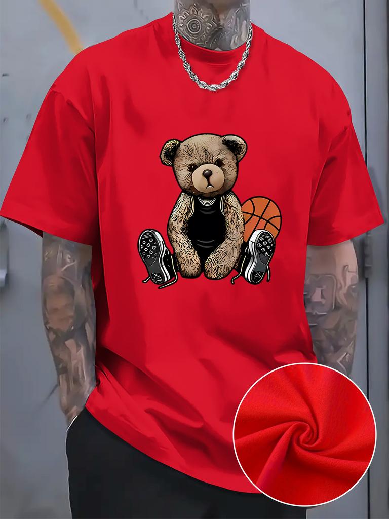 Men's Casual Short Sleeve Print T-Shirt for Warm Weather - Breathable, Soft, and Comfortable Fashion Apparel