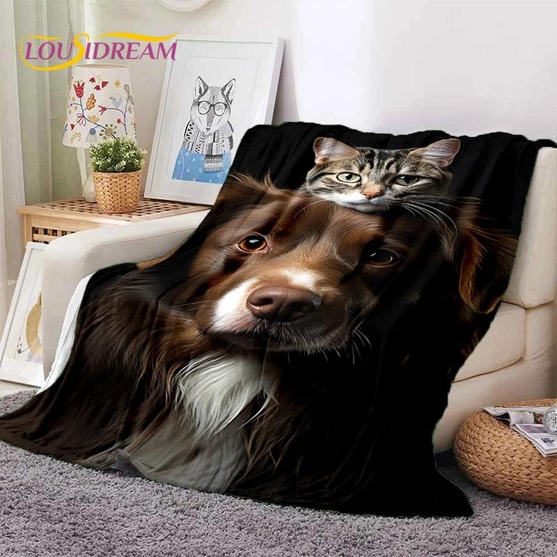 Милая собака Самоед, Чихуахуа, Хаски, Коки Мультяшное Мягкое Фланелевое Одеяло для Кроватей Спальни Дивана Пикника, Плед для Отдыха на Открытом Воздухе