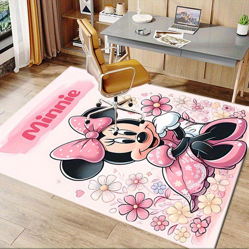 Office Carpet, Desk Mat, Gift for Home Decor, Minnie Mouse Floral Rug, Cute Cartoon Floor Covering, Soft and Warm Mat for Room, Deco