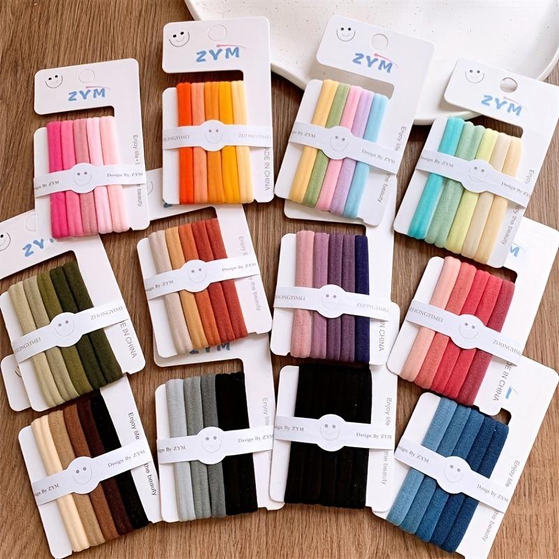 Набор из 5 бесшовных высокоэластичных резинок для волос, тканевые кольца для волос для всех возрастов, однотонные, с мягкой текстурой, прочные, не повреждающие волосы, базовые универсальные для волос