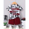 2pcs Boys Casual Stylish Letter Print Comfortable Versatile Short Sleeve T-shirt & Shorts Set, Cool, Lightweight And Comfy Summer Clothes
