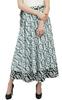 Double Layered Reversible Floral Printed Cotton Black Long Wrap Skirt