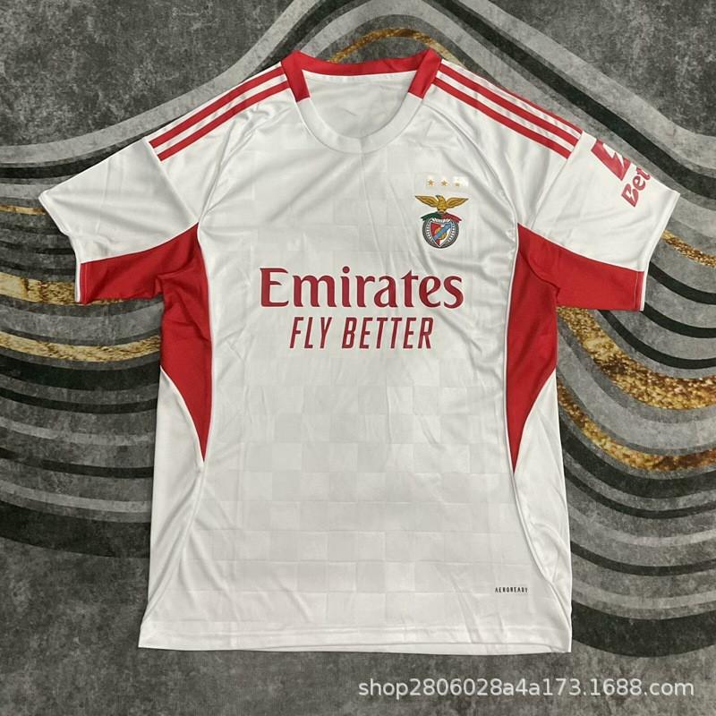 Benfica 2025-2026 Home Away Soccer Jersey Men Fan Short Sleeve Football Shirt Plus Size S-4XL