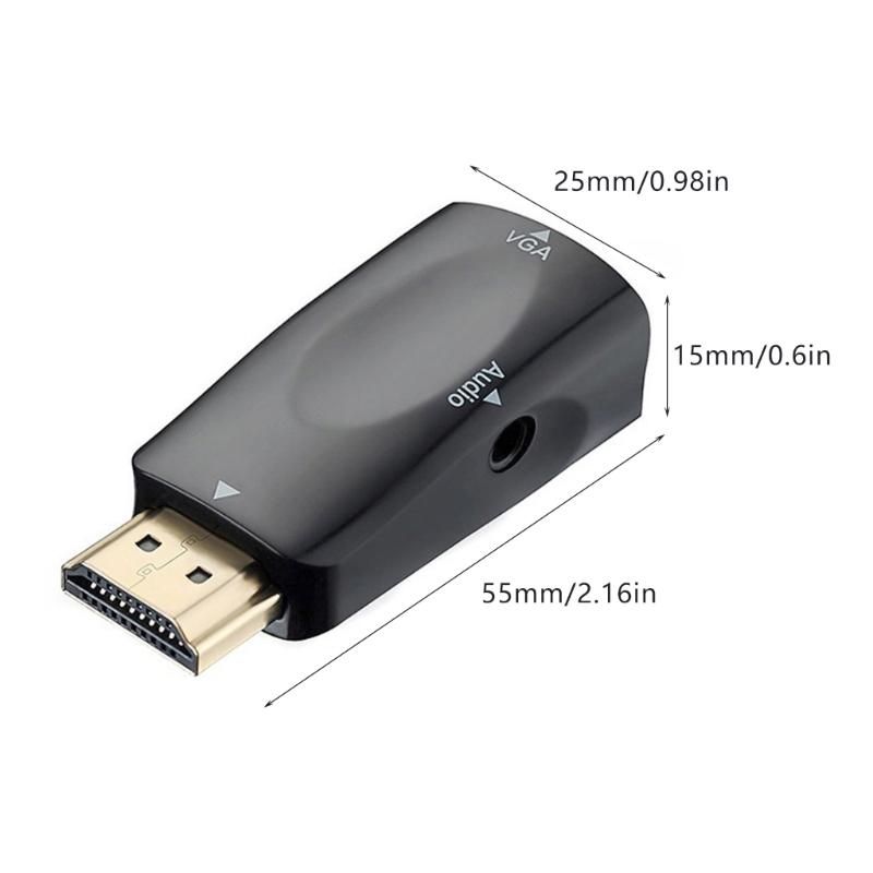 1080P Преобразователь видеосигнала с ПК/компьютера HDTV на VGA, адаптер VGA (розетка) на HDTV (штекер) для ноутбука, ТВ-приставки, монитора, проектора