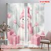 2 шт., 2D принт на ткани Шторы с цифровой печатью Милый снеговик Розовые подарки Универсальный Прочный полиэстер (без удилища) Украшения