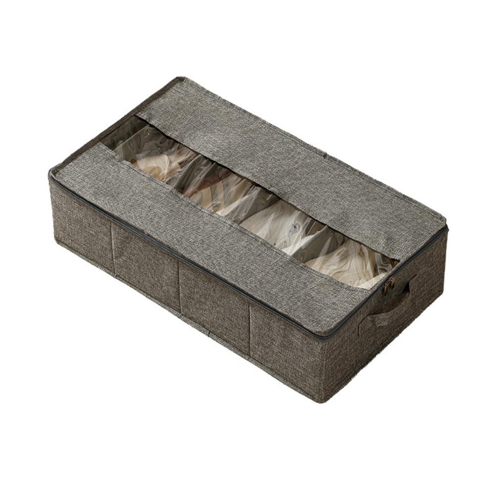 Сумка для хранения под кроватью на молнии, влагостойкий хлопково-льняной чехол для обуви, спальня