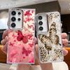Роскошный чехол с принтом бабочки для Samsung S26 S25 Ultra S24 Plus S23 S22 S21 FE A54 A55 A16 A36 A56 A17 A37 A57 5G Покрытие линз Прозрачный мягкий чехол