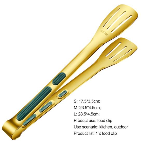 Practical Non-stick Serving Food Lightweight Stainless Steel Food Tongs for Outdoor BBQ Clip