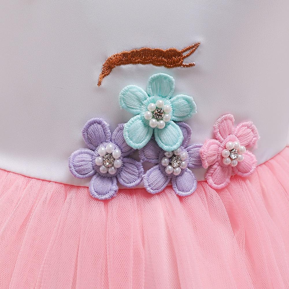 Unicorn Tutu Dress Kids Princess Costume Halloween Carnival Tutu Skirt Girls 130cm Pink 7-8 Years Cotton Holiday Party Dress AmzBarley®