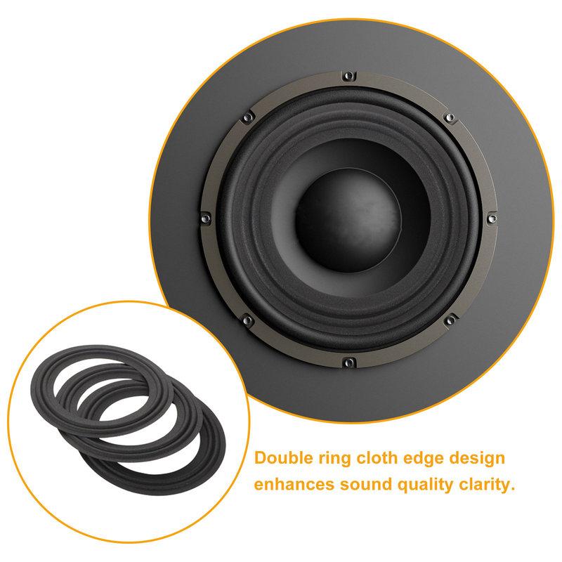 4Pcs 6.5 Inch Cloth Speaker Surround Kit Dual Ring Fabric Woofer Surround Replacement for Car Home Audio Ktv Mid Bass Driver