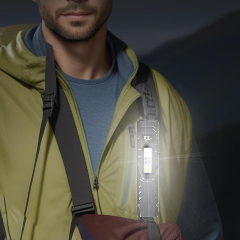 LED Ultra Slim Flashlight with Pen Clip Mini Camping Light IPX44 Waterproof Portable Pocket Flashlight 1200LM for Outdoor Hiking