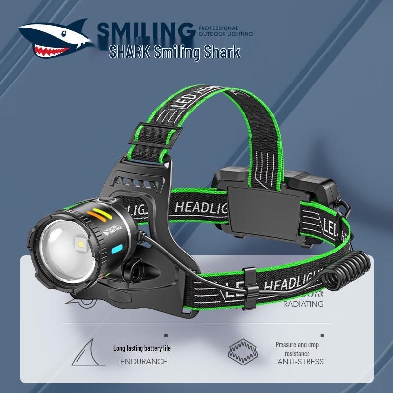 Smiling Shark TD-0182B Перезаряжаемый индукционный налобный фонарь с зумом - 2 шт.