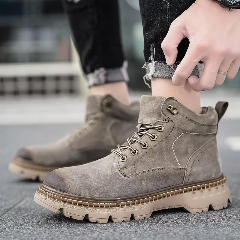 Мужские ботинки из натуральной кожи, брендовые мужские повседневные туфли, высококачественные мужские ботинки, износостойкие и нескользящие мужские походные ботинки для улицы