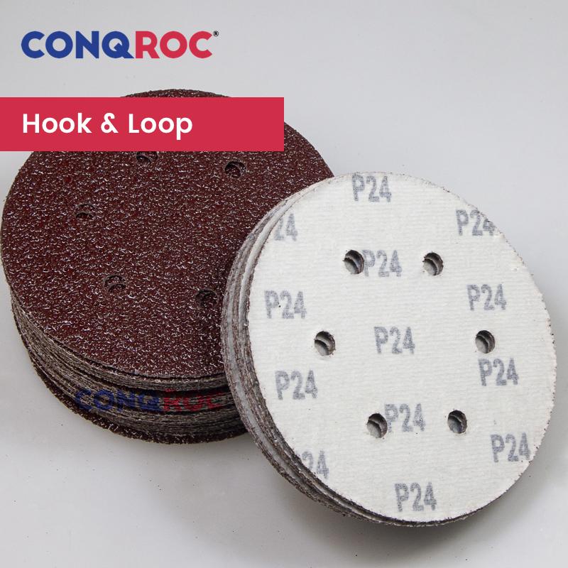 150mm(6-Inch) 6-Hole Sanding Discs Aluminum Oxide Hook and Loop Sanding Papers 50-Piece Grit P24~2000