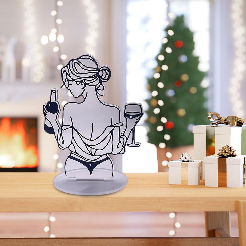 2D Flat Acrylic Cute Moon Ornament Home Decoration Desktop Ornament