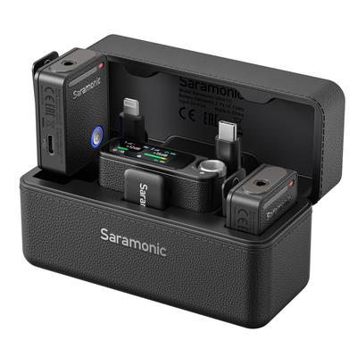 Saramonic Беспроводной петличный микрофон Ultra 03 для лацкана, мгновенное подключение, шумоподавление, звук, 6 часов непрерывной работы, совместим с видео, прямой эфир и Type C, кейс TRS, внешний