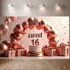 Украшения для вечеринки Баннер «Сладкие 16» Баннер «С Днем рождения» для украшения помещения Юбилей дня рождения для девочек