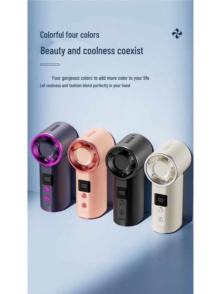 2025 USB Rechargeable Portable Cooling Fan with Digital Display