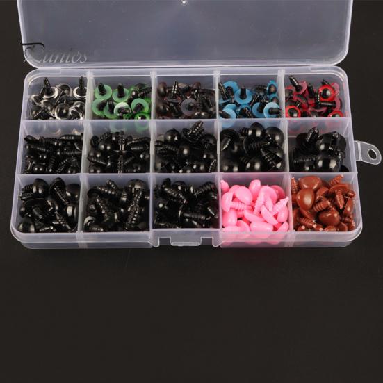 560 шт DIY плюшевая кукла безопасные глаза комплект для носа 15 отделений в штучной упаковке черные глаза с резьбой красочный нос для плюшевых мишек чучела животных 6-14 мм размеры стили