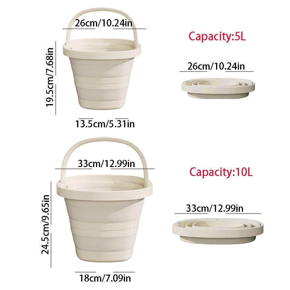 5/10L Folding Bucket Space-Saving Outdoor Fishing Bucket Collapsible Wash Basin Household