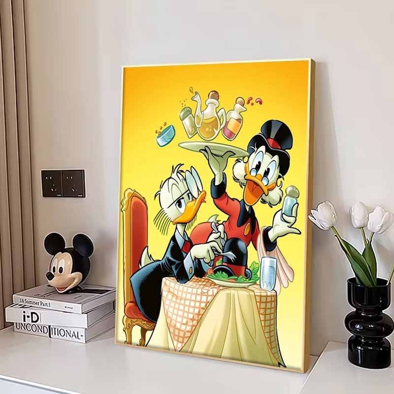 Disney Алмазная живопись Дональд Дак и Скрудж Макдак Ресторанная тематика Иллюстрация Мультфильм 5D Алмазная вышивка крестом Мозаика Домашний декор Подарок