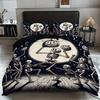 3-piece Halloween Themed Skeleton and Pumpkin Patterned Duvet Cover Set, 1 Duvet Cover+2 Pillowcases, Coreless