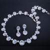 CMM High Quality Emerald Color Zirconia Women's Party Jewelry Earrings Necklace Set