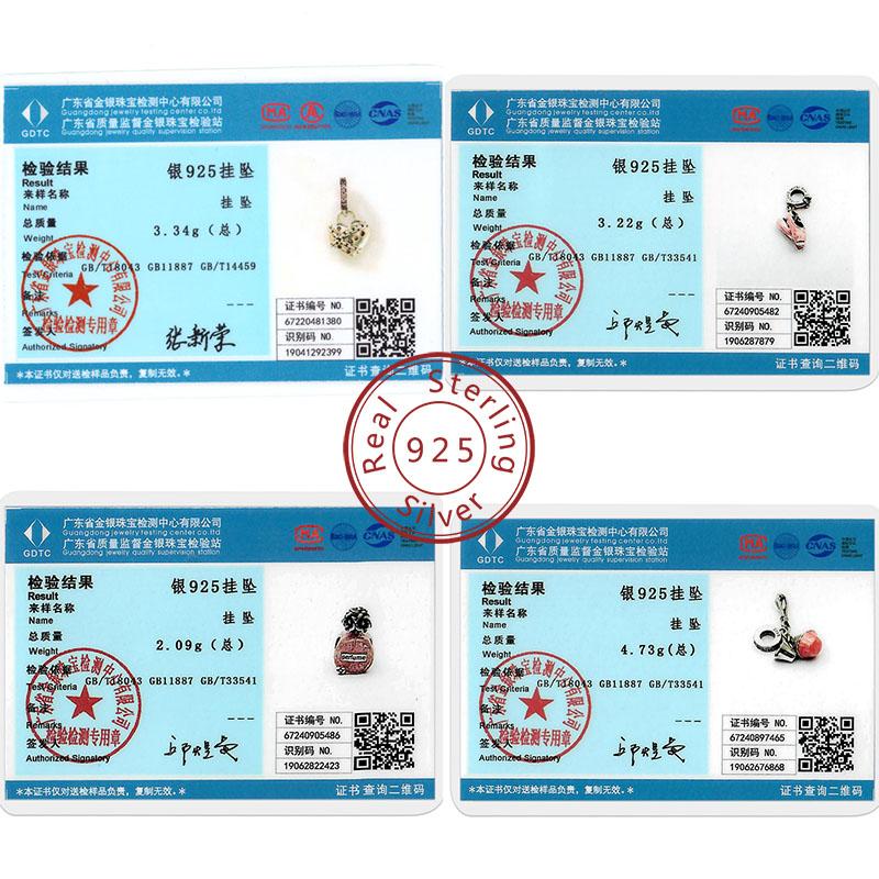 Розовые Шармы Оригинальные Медные Шармы Сердце Бант Флакон Духов Бусины Подвески Подходят для Браслета Сделай Сам Женские Украшения для Изготовления