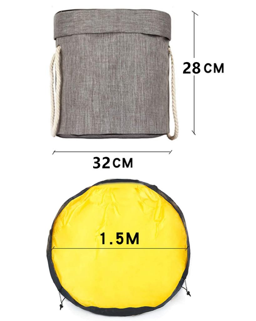 Samcos Хранение игрушек, игрушек, корзина для хранения игрушек большого диаметра с детским днем рождения, легко моющаяся сумка для хранения принадлежностей, детский коврик, складная,