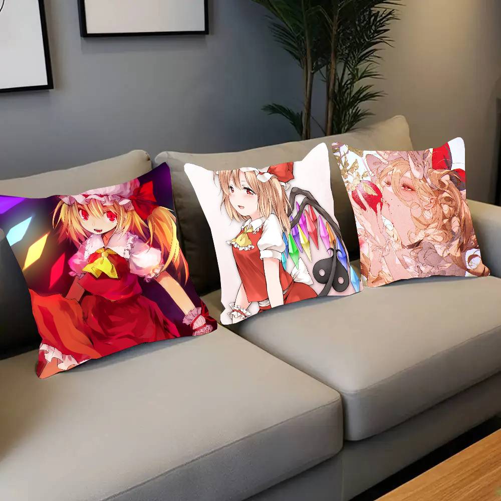 Touhou Project Flandre Scarlet Anime Pillow Case Fashion Square Pillowcase Bedroom Sofa Room Ins Decoration Leisure