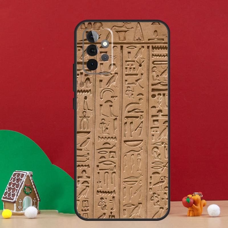 Egyptian Hieroglyphics Symbols Case For Samsung Galaxy A54 A06 A16 A26 A36 A56 A53 A32 A52 A33 A13 A55 A35 A15 A14 A34 A17