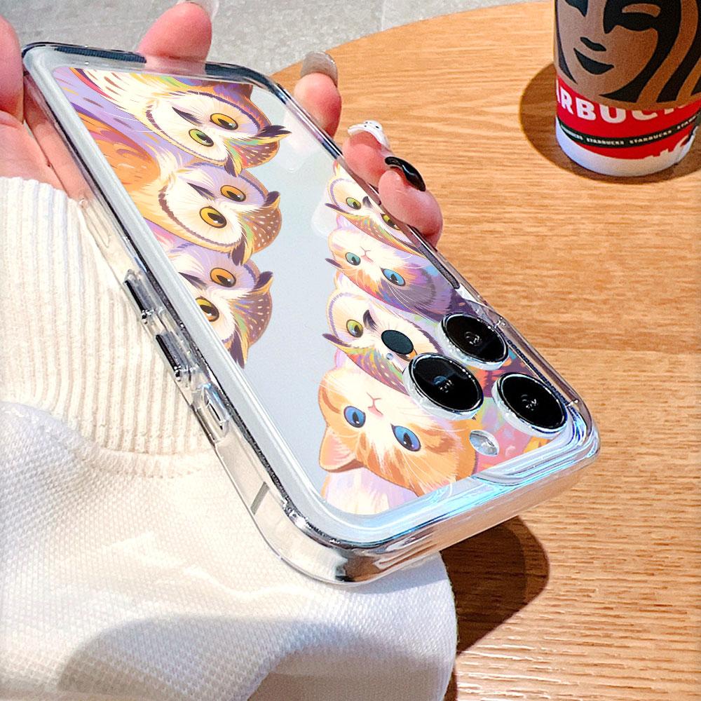 Чехол для телефона с иллюстрацией сов и кошек для IPhone 14 15 16 17 13 12 11 Pro Max Plus 12 13 Mini Защитный чехол из ТПУ
