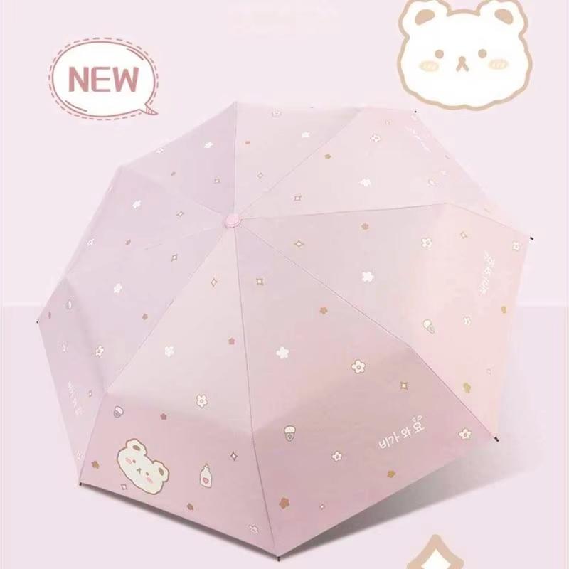 Automatic Sunscreen Umbrella Boys Girls Travel Folding Umbrella Anti UV Women Kids Umbrella Portable