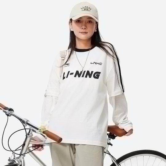Спортивная модная коллекция Li-Ning Футболка унисекс Слоновая кость AHSU657-1