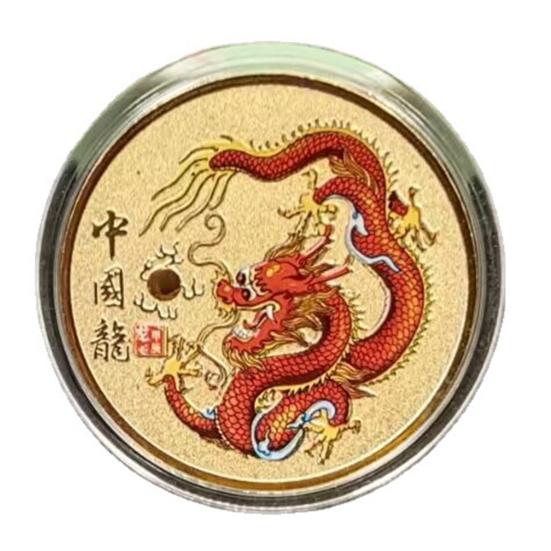 2 шт. памятная медаль китайского дракона 2024 год Дракона талисман зодиака круглый дракон металлическая коллекция монет фестиваль подарок на память