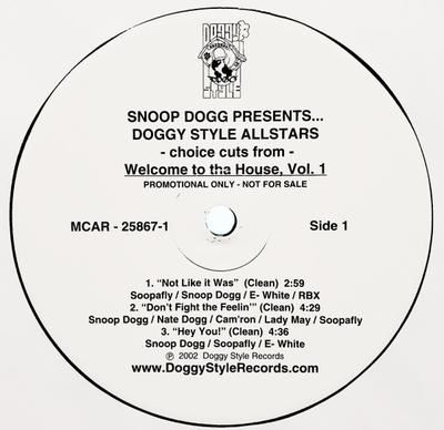 12-дюймовая пластинка SNOOP DOGG ПРЕДСТАВЛЯЕТ... DOGGY STYLE - Лучшие треки из Welcome To Tha Hou MCAR258671 DOGGY STYLE 2002 США Рэп и хип-хоп/R&B Б/У