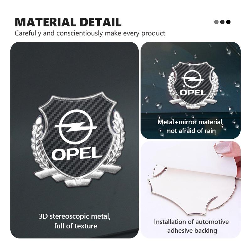AAAYR1 Car Emblem 3D Alloy Badge Sticker Auto Window Decoration Decal Accessories For Opel Insignia Astra G J F K Vectra C H Corsa C B