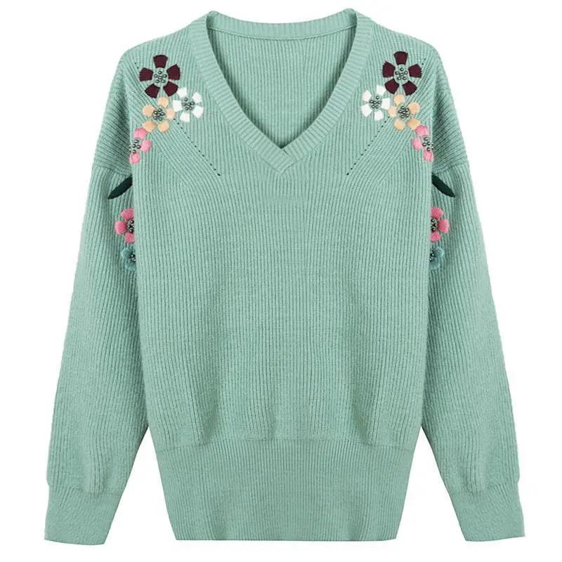 Женский свитер, осенне-зимние вязаные пуловеры, облегающие рубашки с v-образным вырезом, однотонные мягкие трикотажные джемперы, базовые свитера